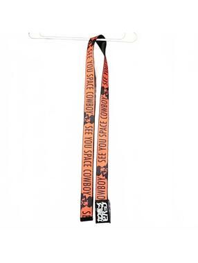Cowboy Bebop SEE YOU SPACE COWBOY Black and Orange Canvas Belt with Metal Buckle
